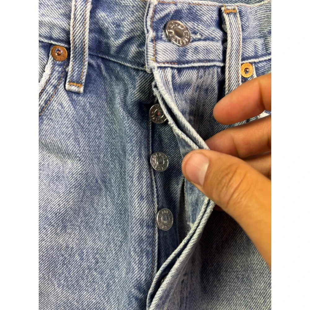 AGOLDE Straight Leg Jeans Womens 27 Light Wash High Rise Button Fly‎ Denim